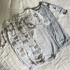 Burt’s Bee’s and Carters baby sleeper gowns